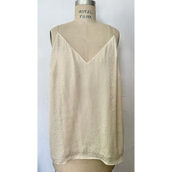 H&M BEIGE LEOPARD PRINT V-NECK SPAGHETTI STRAP SILKY CAMISOLE 16 NWT - Picture 7 of 8